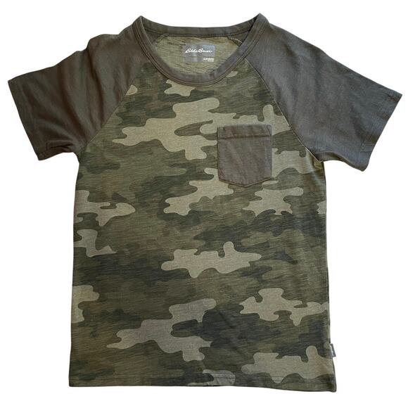Eddie Bauer Kids Green Army Camo Classic Short Sleeve Tee Medium (10/12) - Picture 1 of 8